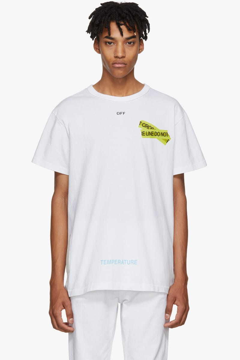 off white tee firetape