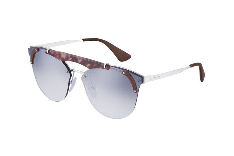 Prada Sunglasses 2017 Fall Winter Collection Italy Luxottica Frames Aviator Lenses Prints Pattern