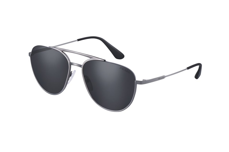 Prada Sunglasses 2017 Fall Winter Collection Italy Luxottica Frames Aviator Lenses Prints Pattern