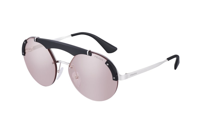 Prada Sunglasses 2017 Fall Winter Collection Italy Luxottica Frames Aviator Lenses Prints Pattern