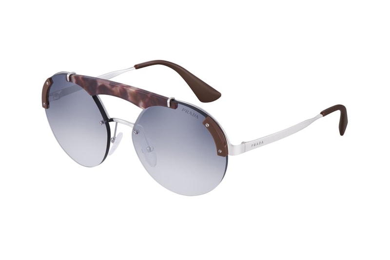 Prada Sunglasses 2017 Fall Winter Collection Italy Luxottica Frames Aviator Lenses Prints Pattern