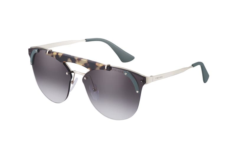 Prada Sunglasses 2017 Fall Winter Collection Italy Luxottica Frames Aviator Lenses Prints Pattern