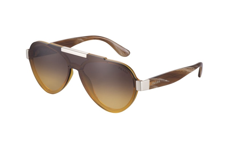 Prada Sunglasses 2017 Fall Winter Collection Italy Luxottica Frames Aviator Lenses Prints Pattern