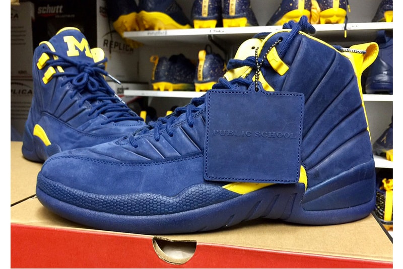 PSNY Air Jordan 12 Michigan Football PE Colorway Blue Yellow Wolverines