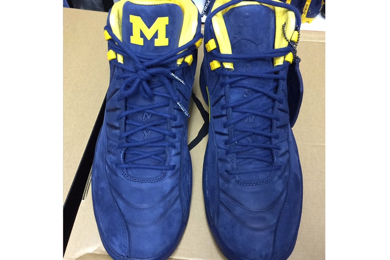 PSNY Air Jordan 12 Michigan Football PE Colorway Blue Yellow Wolverines
