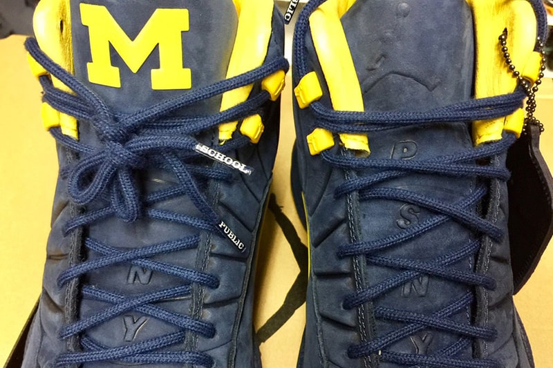 PSNY Air Jordan 12 Michigan Football PE Colorway Blue Yellow Wolverines