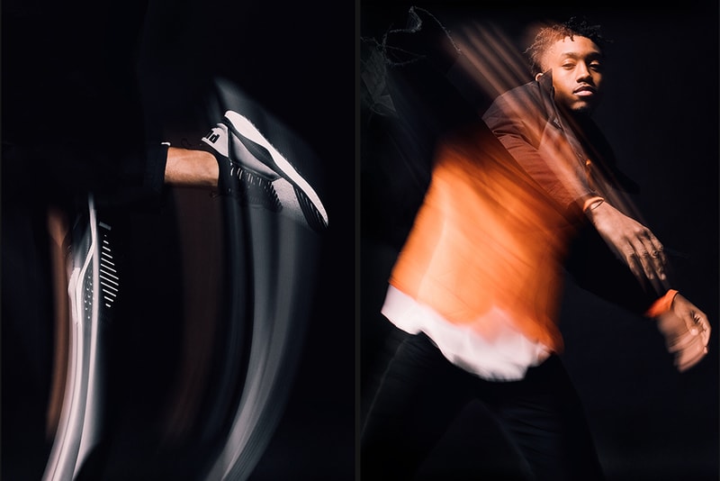 Puma Tsugi Jun action shot in orange