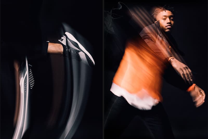 Puma Tsugi Jun action shot in orange