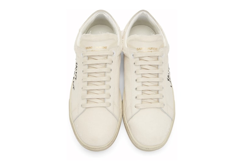 Saint Laurent Embroidered Court Classic Sneakers Anthony Vaccarello