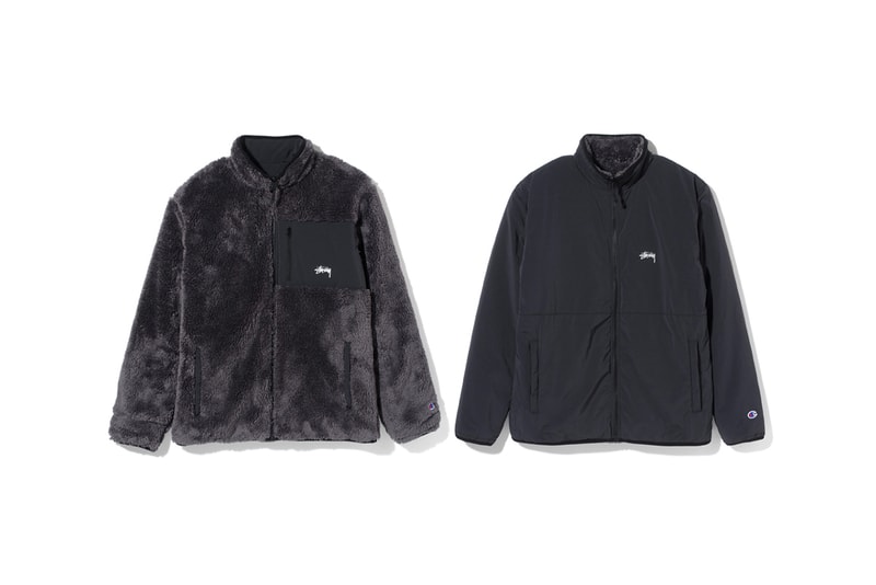 Stussy Champion Fall Winter 2017 Third Drop Hoodie Crewneck Reversible Fleece Sherpa Jacket Outerwear