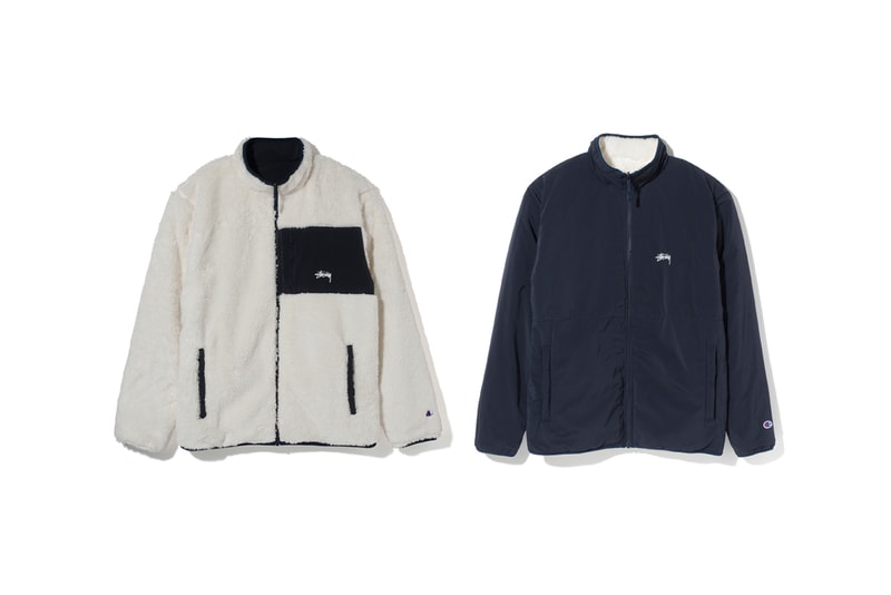 Stussy Champion Fall Winter 2017 Third Drop Hoodie Crewneck Reversible Fleece Sherpa Jacket Outerwear