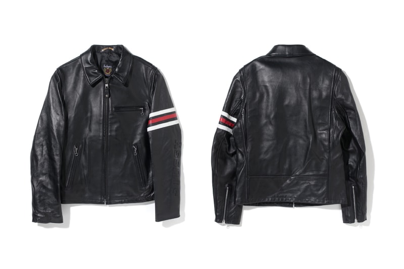 Stussy Schott NYC Fall Winter 2017 Racing Jacket November Release Date Info Black Red White Stripes