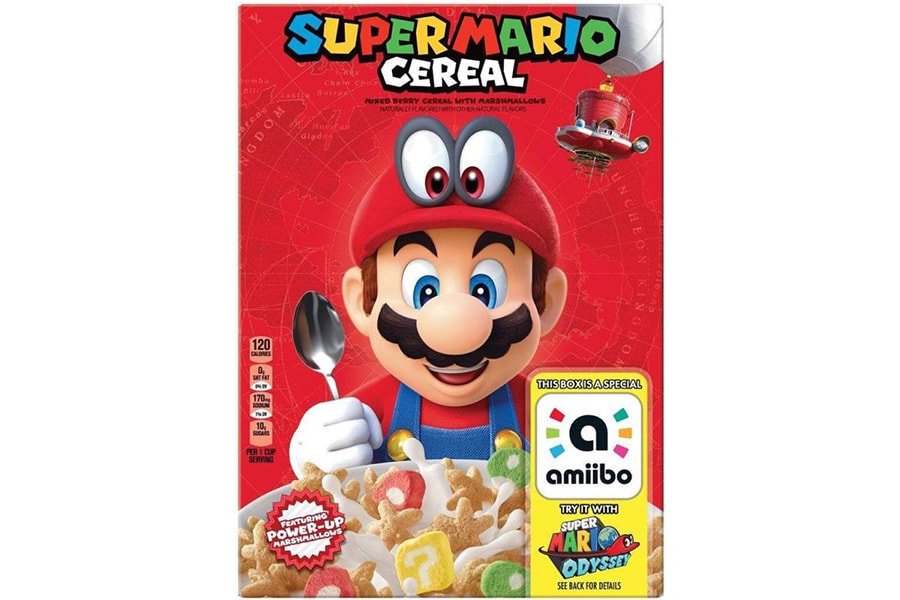 Super Mario Cereal Kelloggs Nintendo Odyssey Amiibo Sticker Marshmallow Limited Edition Star
