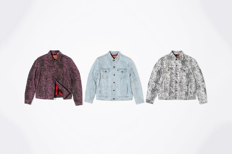 Supreme x Levi's 2017 Fall/Winter Snakeskin Collection Purple Blue White Black