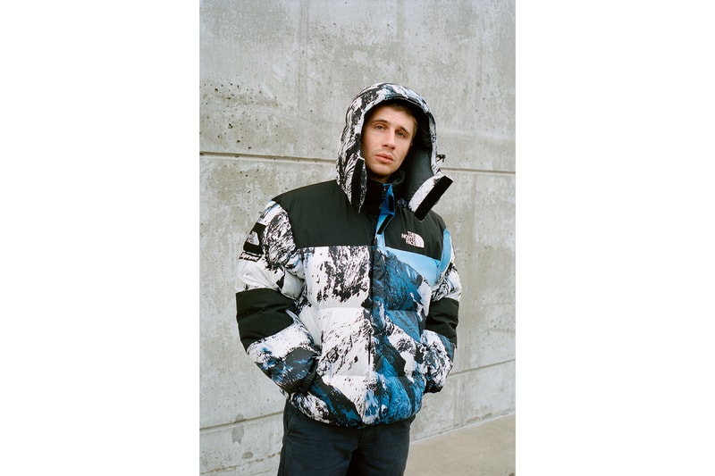 Supreme The North Face Winter 2017 Collection Release Baltoro Mountain Parka White Blue Jacket Backpack Blanket Duvet Comforter