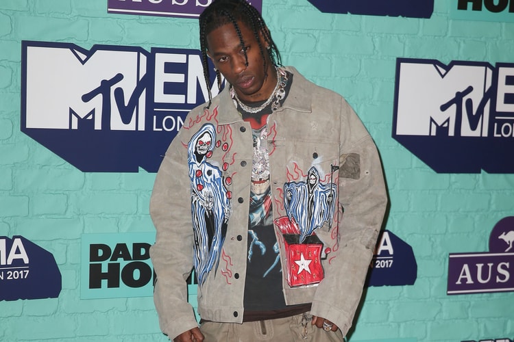Travis Scott Wears One-Of-A-Kind READYMADE x Warren Lotas Jacket to 2017 MTV EMAS