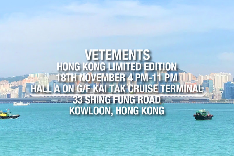 Vetements Secret Hong Kong Pop-Up November 2017