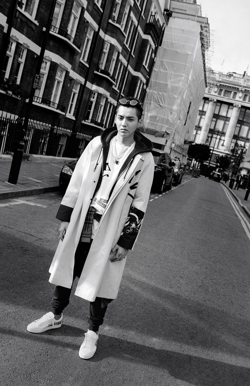 Kris Wu & Burberry Reveal Winter Collection 2017 Chinese-canadian actor singer hip hop British fashion spring summer winter collection tartan checkered classic print hat motorcycle leather jacket biker jacket trench coat oversized streetwear