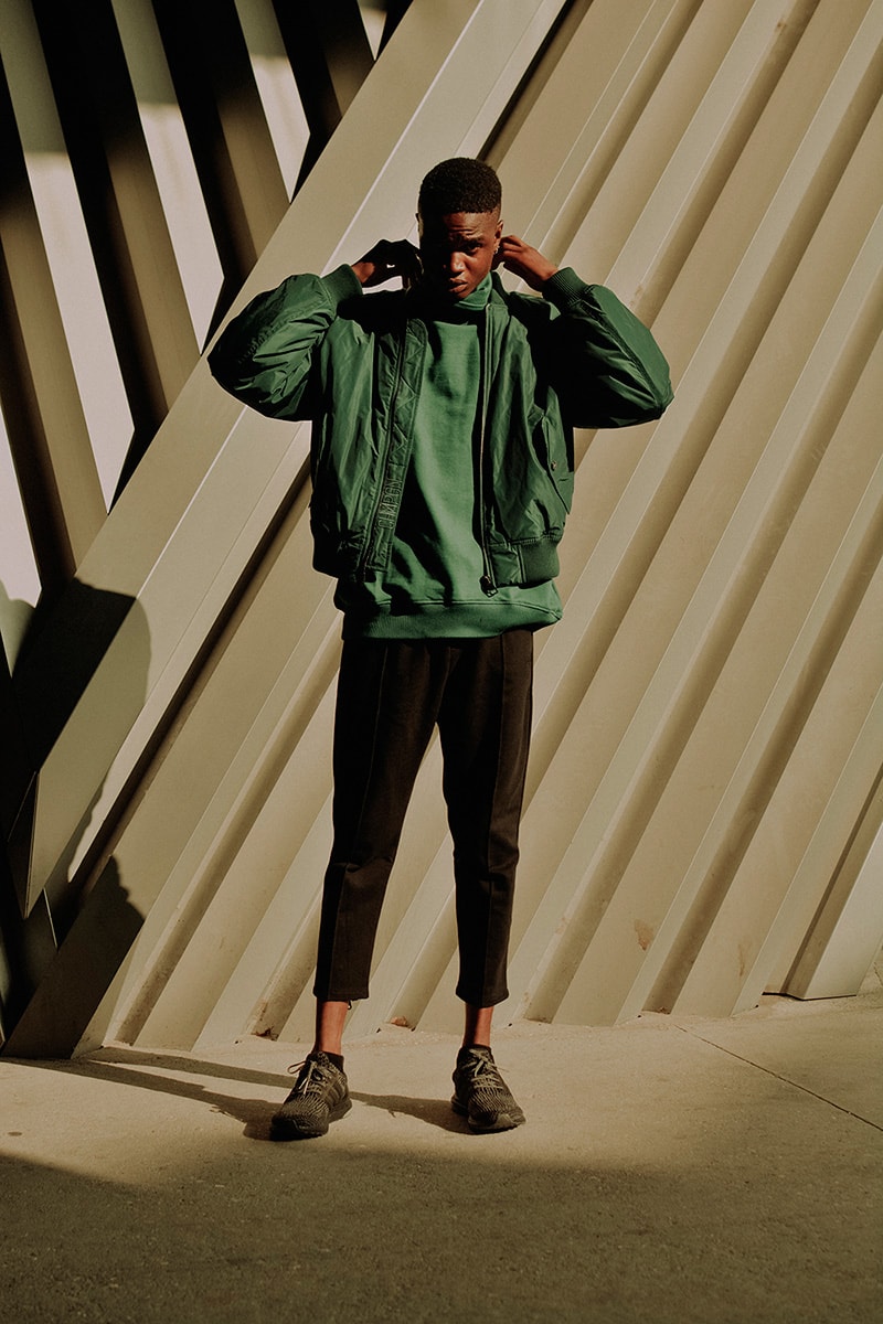 fall winter 2017 fashion lookbooks lookbook french CHMPGN jacket fleece shearling warm cropped pants turtleneck converses