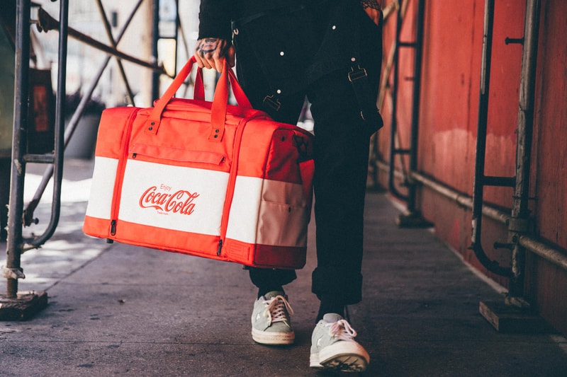 HEX & Coca-Cola Launch Sneaker Bag Collection limited edition holiday gift guide backpack duffle overnight bag fanny pack sling waist bag bum bag