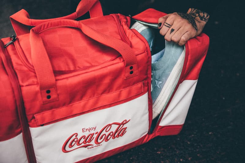 HEX & Coca-Cola Launch Sneaker Bag Collection limited edition holiday gift guide backpack duffle overnight bag fanny pack sling waist bag bum bag
