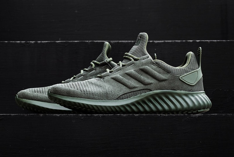 adidas AlphaBOUNCE CR Base Green Suede Three Stripes