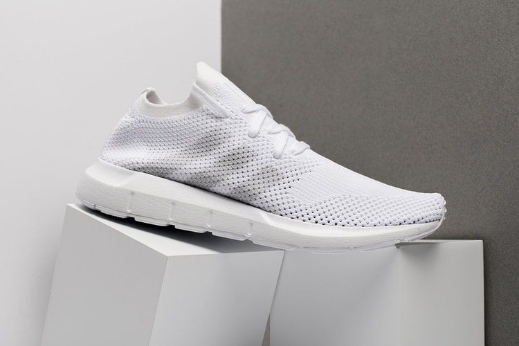 The adidas Swift Run Primeknit Drops In "Triple White"