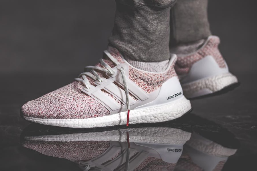 Adidas ultra boost white scarlet red Clearance