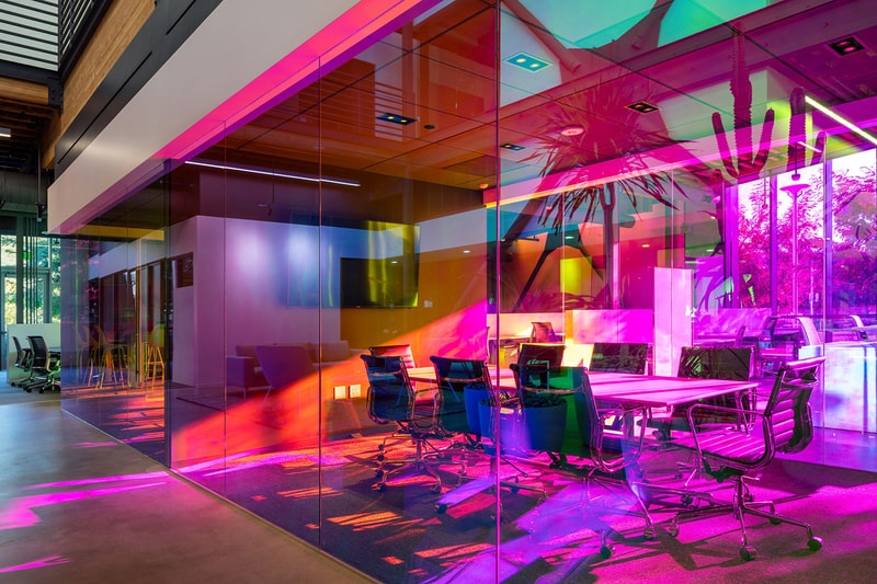 A+I Architects Canvas Agency Architecture Design Colorful Dichroic Glass Workspace Los Angeles
