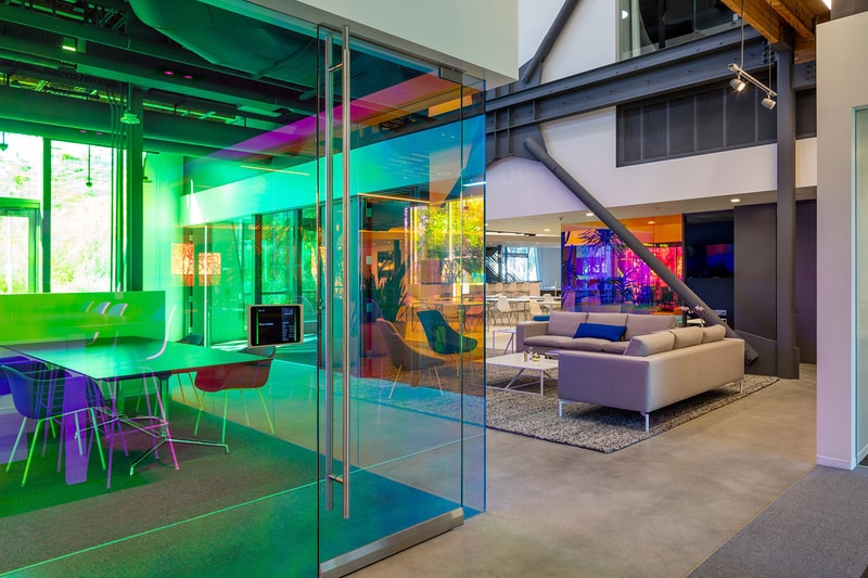 A+I Architects Canvas Agency Architecture Design Colorful Dichroic Glass Workspace Los Angeles