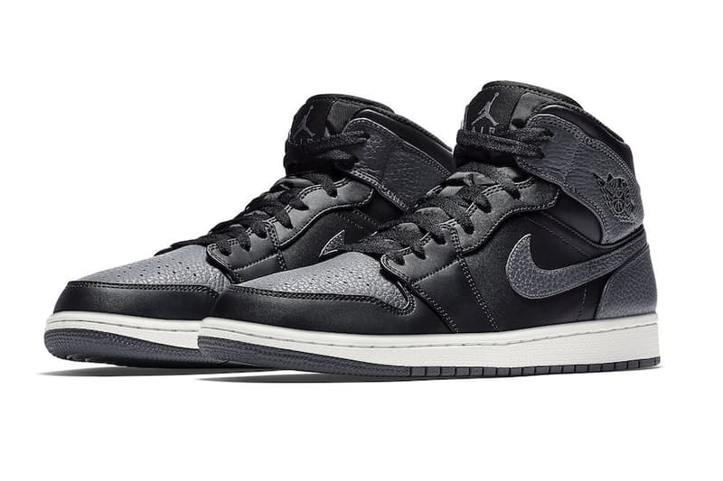 Air Jordan 1 Mid Dark Grey Tumbled Leather Hypebeast