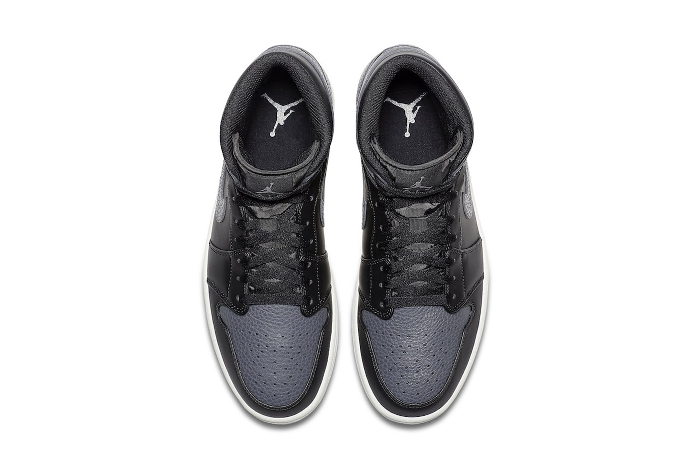 Air Jordan 1 Mid Dark Grey black tumbled Leather colorway release date