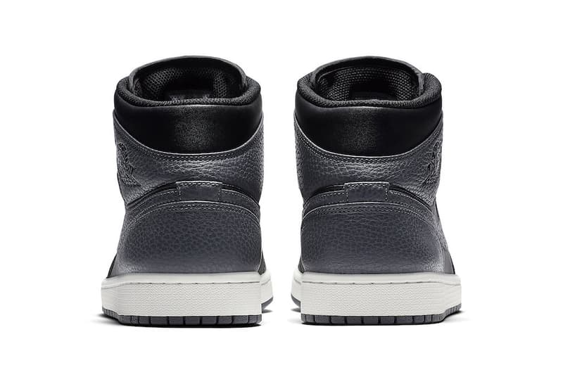 Air Jordan 1 Mid Dark Grey black tumbled Leather colorway release date