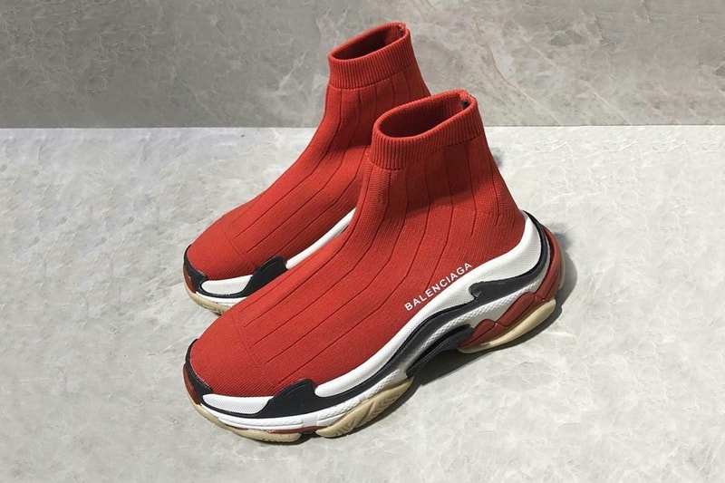 Balenciaga Triple-S Speed Trainer Custom Hypemuseum Red Knit Upper
