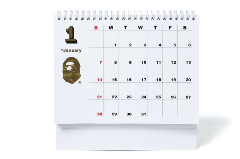 BAPE A Bathing Ape Red Lucky pockets ape head calendar 2018