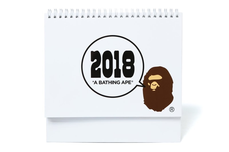 BAPE A Bathing Ape Red Lucky pockets ape head calendar 2018