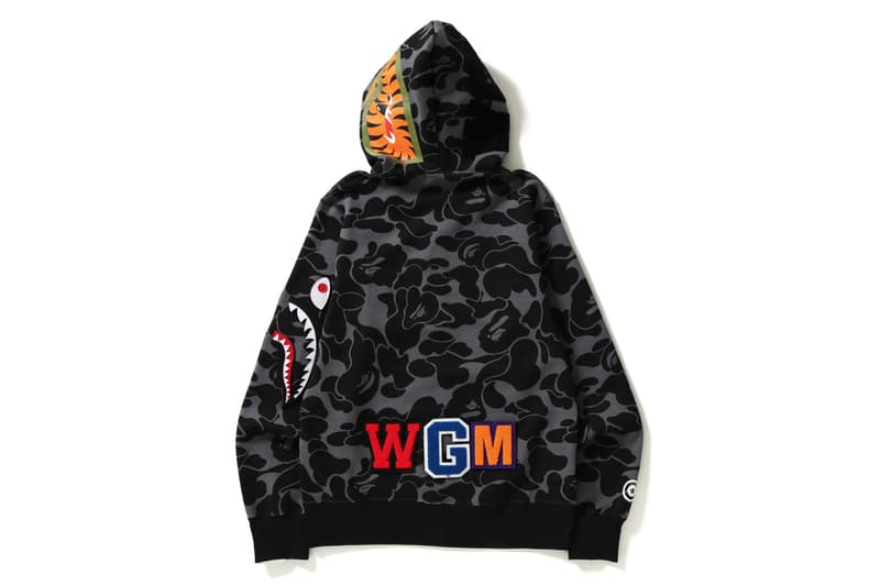 BAPE A Bathing Ape Big ABC Solid Camo Detachable Shark Hoodie Black