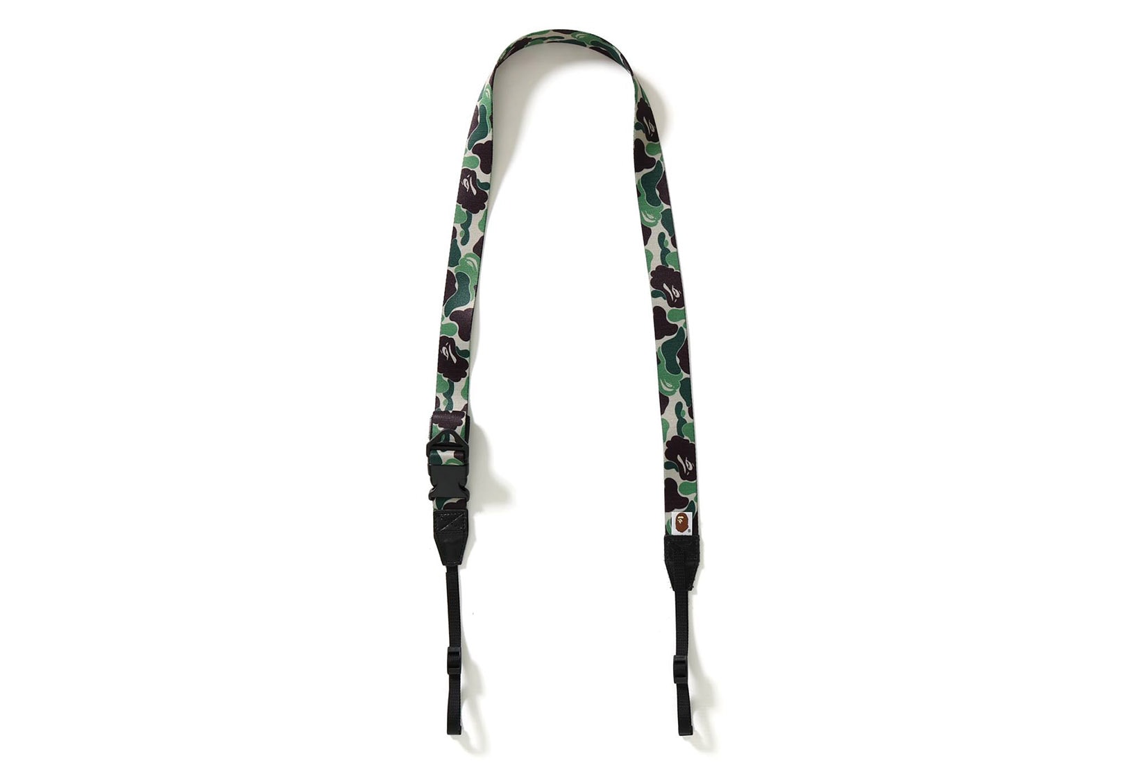 bape abc camera wide strap camo camouflage blue green brown pink red