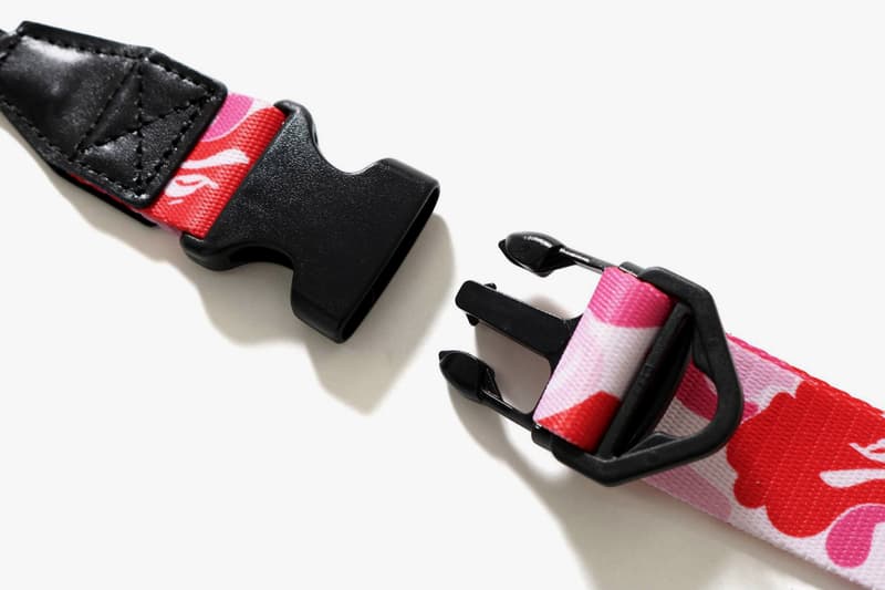 bape abc camera wide strap camo camouflage blue green brown pink red