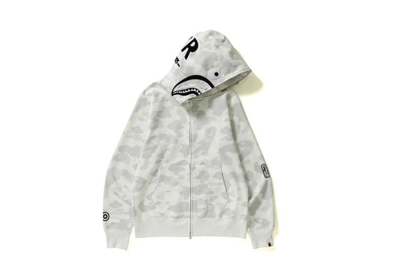 BAPE Releases Winter 1st Camo Collection Hoodies Zip Ups Menswear Streetwear Street Clothing Mens Shark camouflage