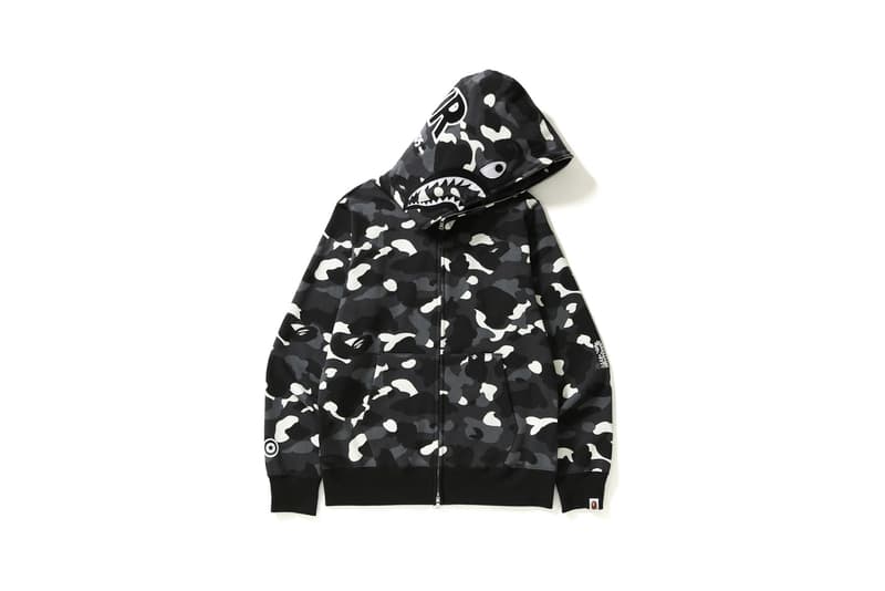 BAPE Releases Winter 1st Camo Collection Hoodies Zip Ups Menswear Streetwear Street Clothing Mens Shark camouflage