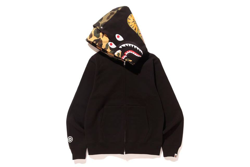 puma x bape shark full zip hoodie black