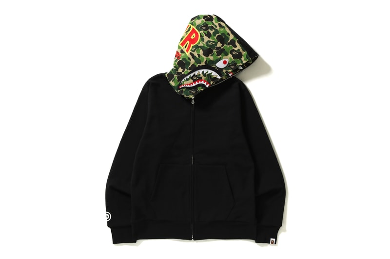 BAPE Reversible Abc Shark Full Zip Hoodie Camo PONR A Bathing Ape