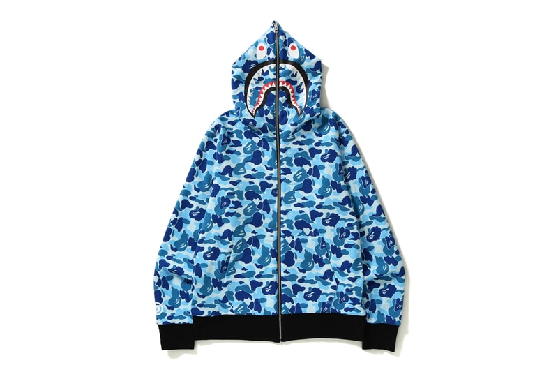 BAPE Reversible Abc Shark Full Zip Hoodie Camo PONR A Bathing Ape