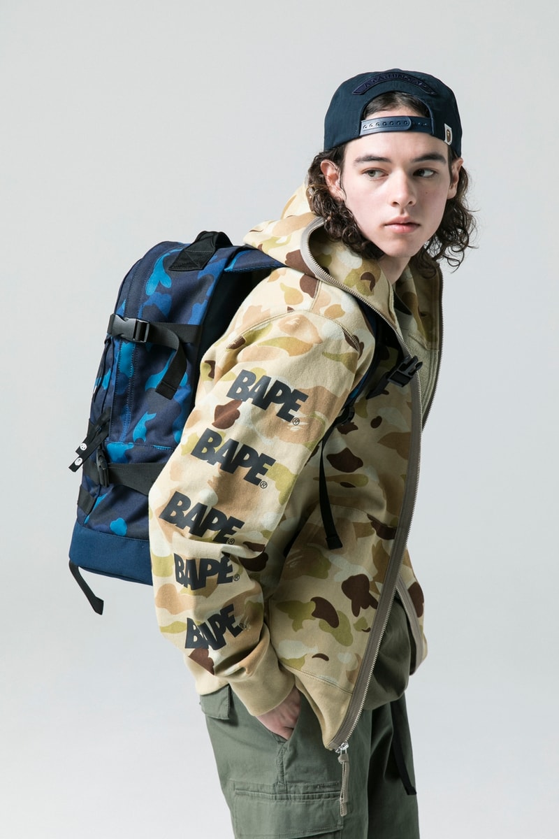 A Bathing Ape Shark Camouflage-print Backpack in Gray for Men