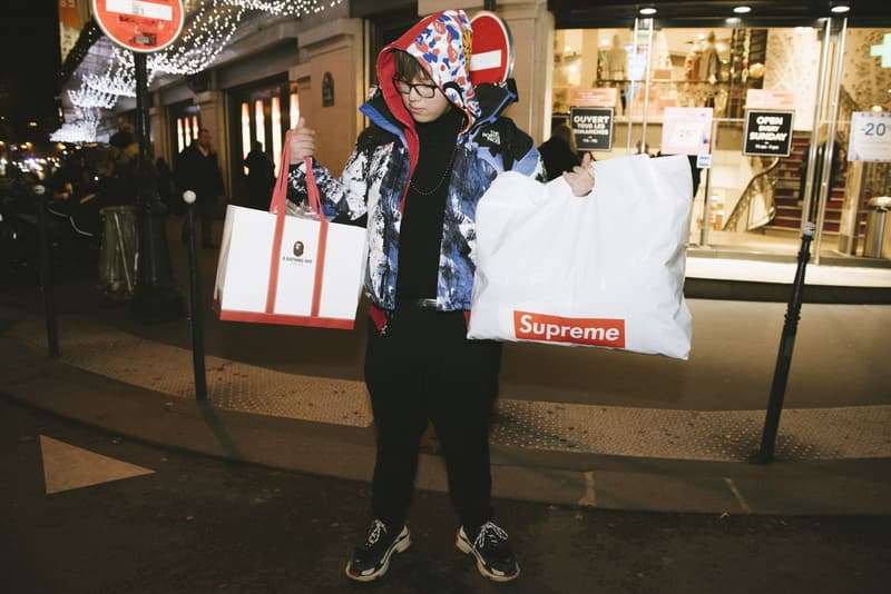 BAPE Store Paris Opening Recap 2017 December Party Kekra Hamza Baby Milo Tricolor Camo APE Head Champagne