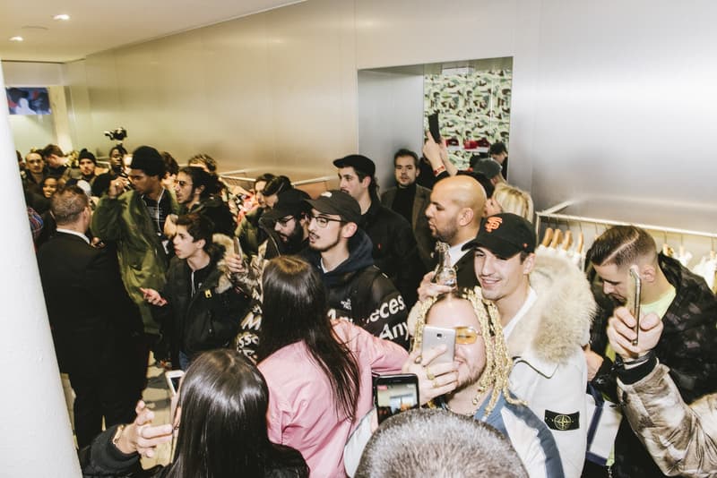 BAPE Store Paris Opening Recap 2017 December Party Kekra Hamza Baby Milo Tricolor Camo APE Head Champagne