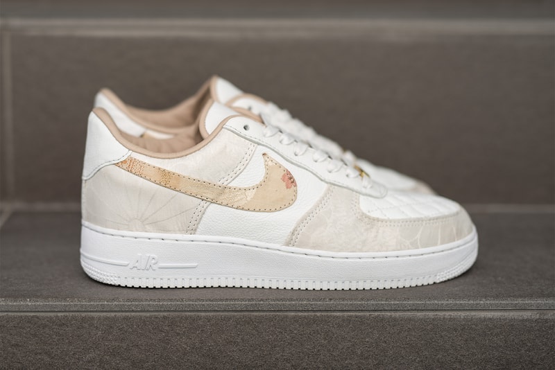 BespokeIND Nike Air Force 1 CIROC French Vanilla French Montana Sneakers Shoes Footwear Custom bespoke Moroccan Djellaba fabric vintage Kimono Obi silk kangaroo suede Japanese yearling vegetan baby calf lambskin deerskin