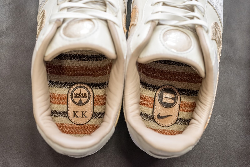 BespokeIND Nike Air Force 1 CIROC French Vanilla French Montana Sneakers Shoes Footwear Custom bespoke Moroccan Djellaba fabric vintage Kimono Obi silk kangaroo suede Japanese yearling vegetan baby calf lambskin deerskin