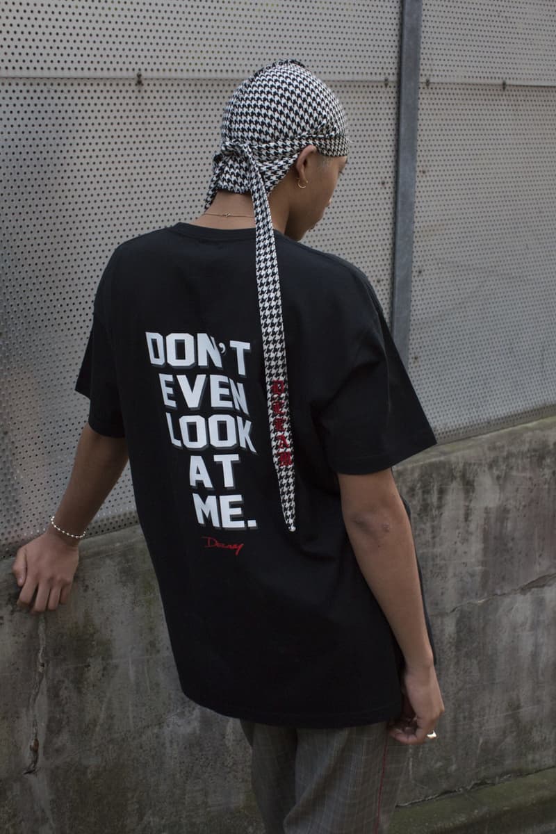 DELAM Spring/Summer 2018 Lookbook japan new york streetwear headwrap du-rag skullcap oni folklore purple pink